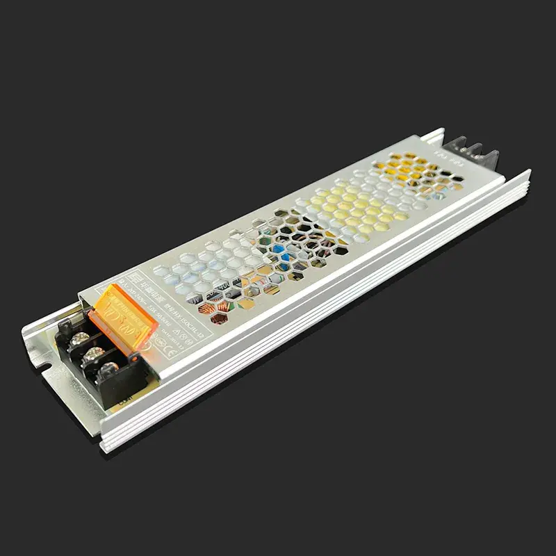 Alimentation pour caisson lumineux DC 12 V 12,5 A 12 V CC 150 W, boîtier noir Alimentation mince pour éclairage LED 12 V